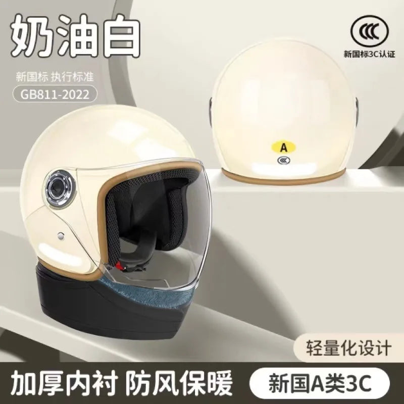 Motorcycle Electric Bicycle Men's and Women's Universal Safety Helmet Winter All Season Universal Half Helmet helm motorcycle