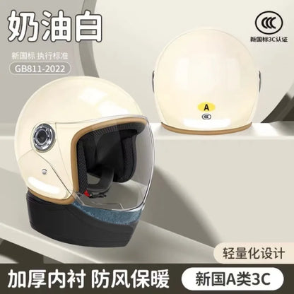 Motorcycle Electric Bicycle Men's and Women's Universal Safety Helmet Winter All Season Universal Half Helmet helm motorcycle