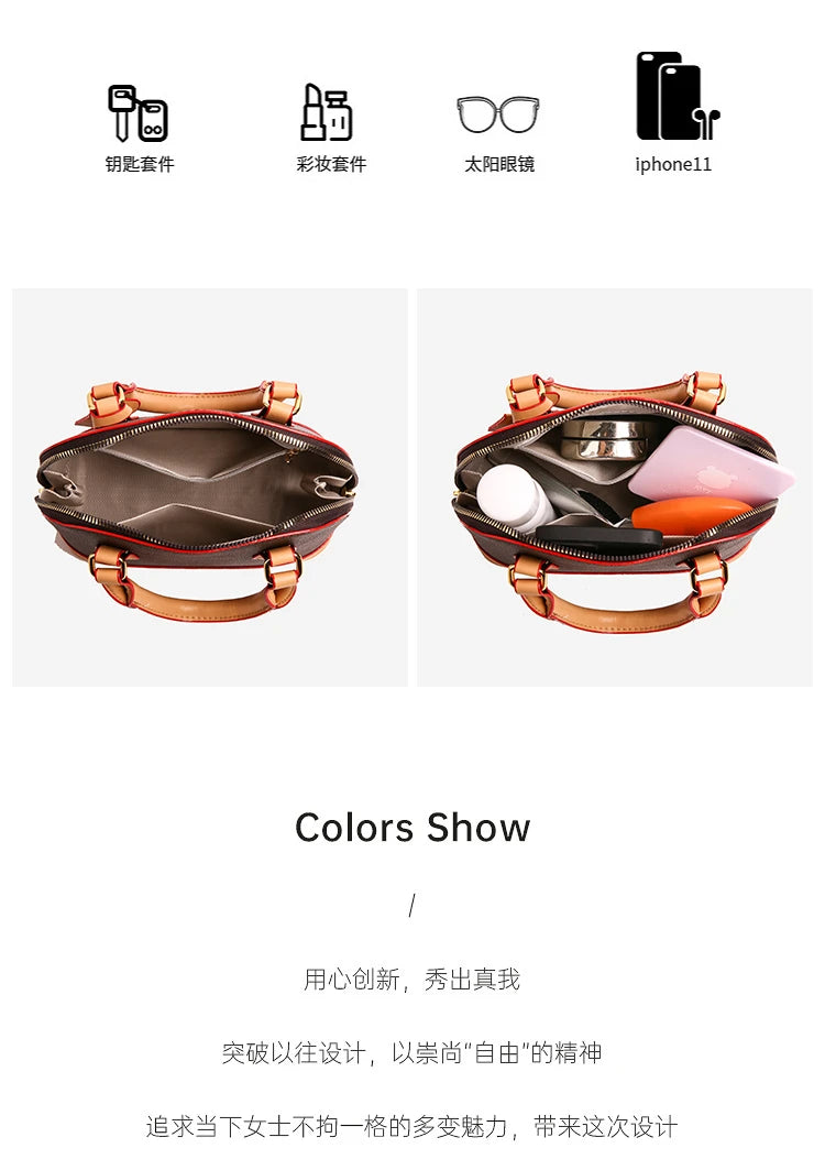 Trend Luxury Designer Ladies Handbag Women's Vintage PU Leather Shell Bag Casual Crossbody Bags for Women Shoulder Bag for Phone