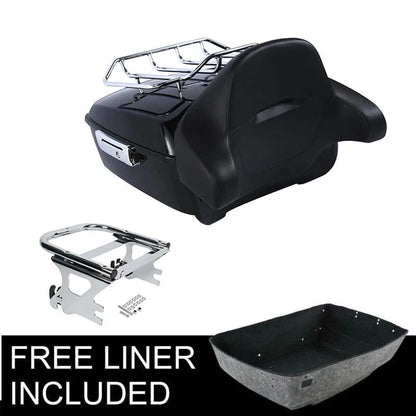 Motorcycle King Trunk Luggage Backrest 2 Up Mount Rack For Harley Touring Road King Electra Glide 1997-2008