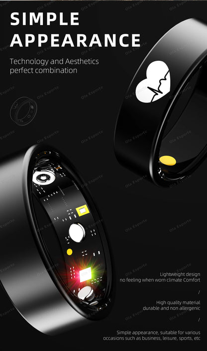 2026 New Smart Ring ECG Detection Blood Pressure,Heart Rate Ring,Body Temperature Monitor Waterproof GPS Tracking Men Women Ring