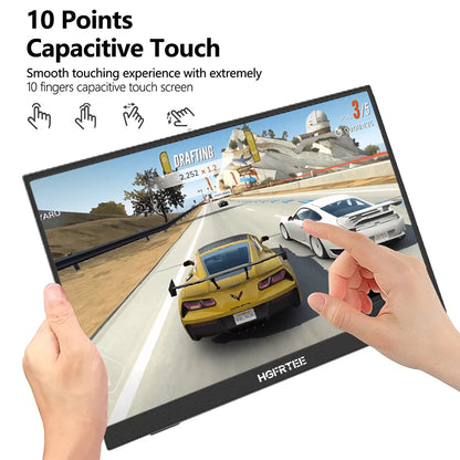 HGFRTEE 14.1inch Portable Monitor Touch Screen 400cd/m² Laptop Second Screen Dispaly HDMI-Compatible For Switch PS4/5