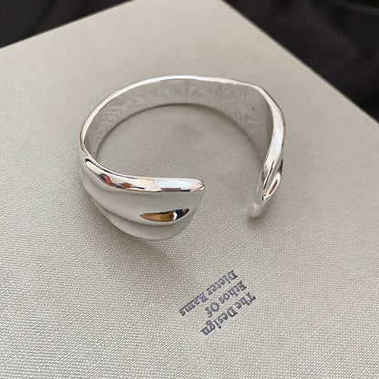 Punk Silver Color Acrylic Cuff Bracelet for Women Men Geometric Round Wide Bracelets Bangles Party Hand Accessories Gifts F