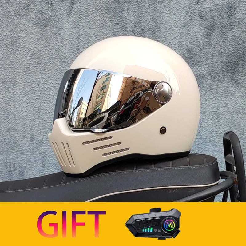 Retro motorcycle helmet Casco cruising motorcycle rider modular helmet full helmet with Bluetooth earphones included ORZ-728
