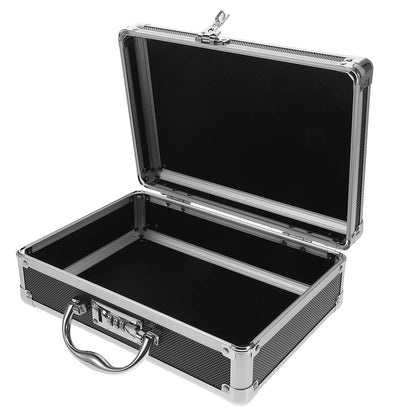 Aluminum Alloy Toolbox Portable Organizer Metal Tool Case Home Use Handle Large Capacity Storage Box Coded Lock