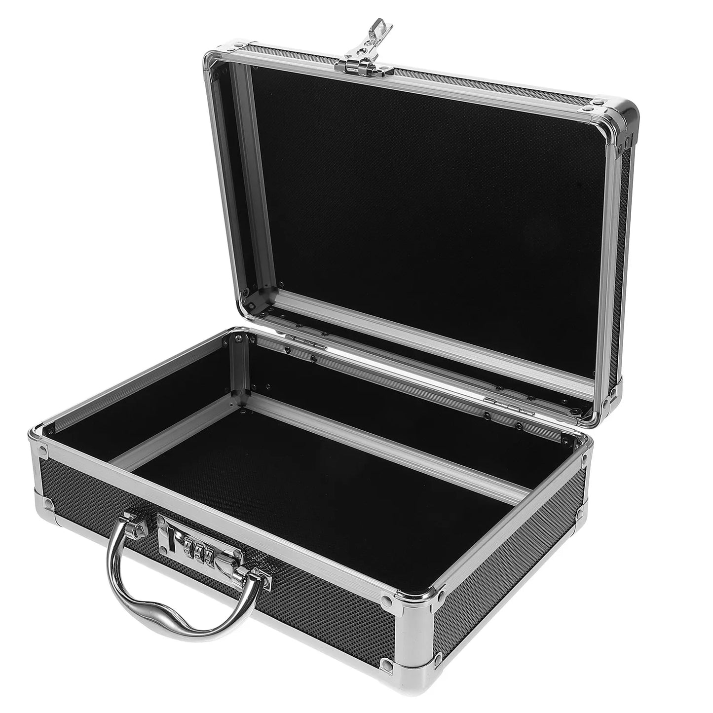 Aluminum Alloy Toolbox Portable Organizer Metal Tool Case Home Use Handle Large Capacity Storage Box Coded Lock