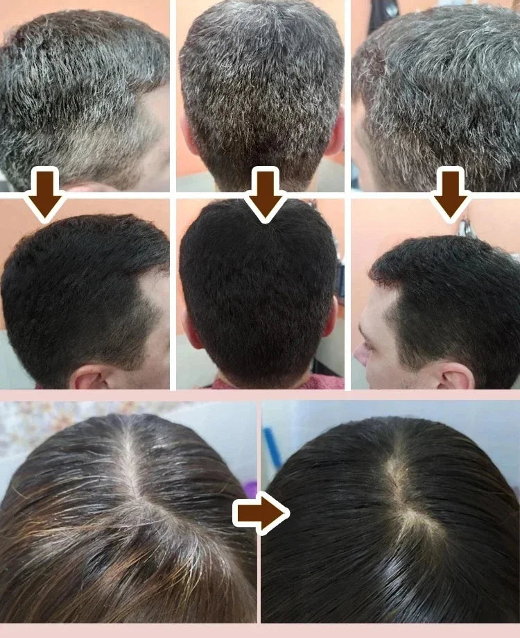 Natural Herbal Hair Dye Shampoo 3 in 1 Hair Color Shampoo Non-irritating Lasting Repair Nourish Gray White Hair Care Women Men