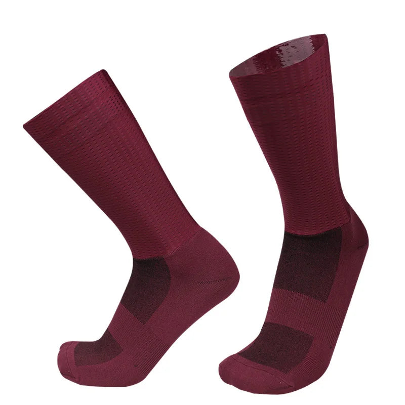 Aero New Team Pro Anti Socks Slip Silicone Cycling Socks Men Bicycle Sport Running Bike Socks Calcetines Ciclismo
