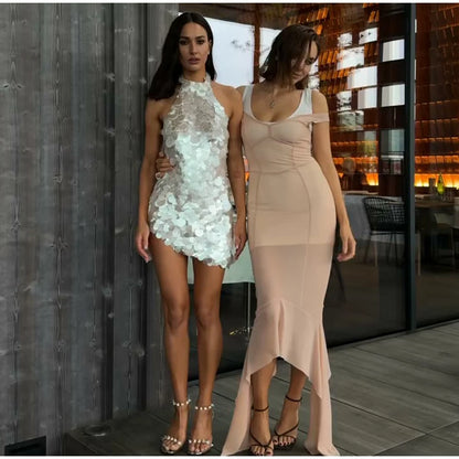 Sheer Mesh Overlay Lace Hem Slip Midi Dress Slim Spaghetti Strap 2026 Summer Elegant Women Bodycon Dress Trendy Date Lady Gown