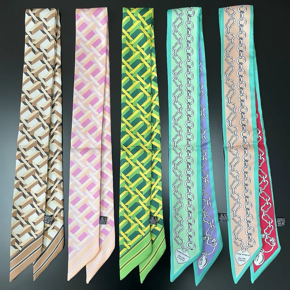 Luxury Brand Horse Bag Scarf 2024 New Design Womens Silk Scarf Fashion Head Scarf Headwear Long Skinny Scarves Bag Accessories