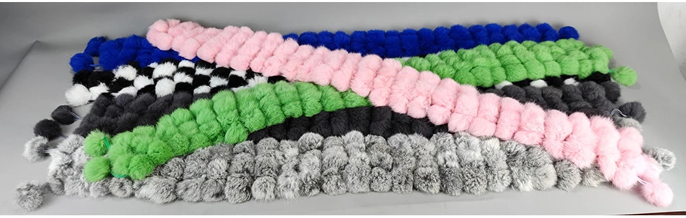 Women Winter Warm Real Rabbit Fur Scarf Hot Sale Natural Rabbit Fur Muffler 2025 Lady 100% Genuine Fur Scarves Wholesale Retail