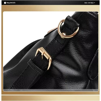 PU Fashion Large Capacity Women's Tote Bag, Single Shoulder Bag with Frill Decoration, Multi-pocket Design