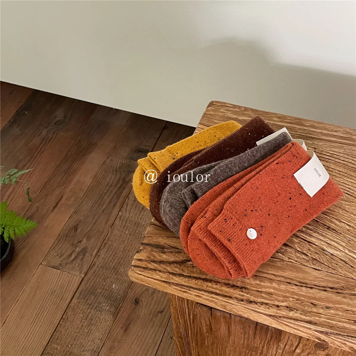 SP&CITY Colored Dotted Sheep Woolen Socks Women's Winter Warm Keeping Middle Tube Socks Casual Thick Korean Fashion Stockings