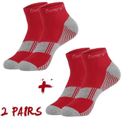 2 Pairs/Lot Running Socks Men Sport Outdoor Casual Cotton Red Stripes Compression Black Colorful Sock Male Gifts 21 Colors