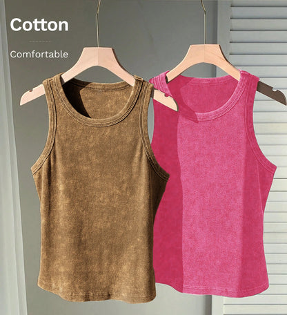 3PCS Set Cotton Camisole Vest Paired Summer Slim Fit Clothing Simple Versatile Basic Top Breathable Womens Korean Style Tops