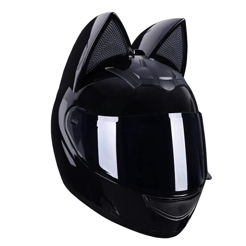 KEMITOUR Full Face Motorcycle Helmet DOT Certification Cat Ear Safety Moto Helmet For Women Men Breathable Gift For Girlfriend