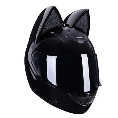 KEMITOUR Full Face Motorcycle Helmet DOT Certification Cat Ear Safety Moto Helmet For Women Men Breathable Gift For Girlfriend