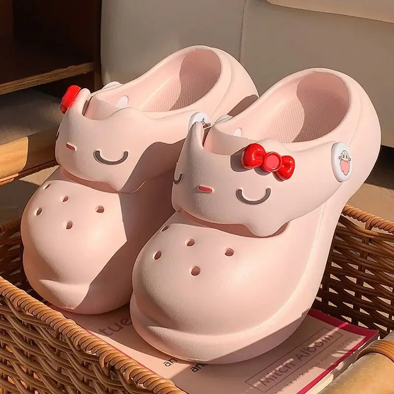 Women Fashion Platform Clogs Cute Cartoon Rabbit Summer Shoes Female Indoor Street Slippers Soft EVA Girls Daily Walking Sandals