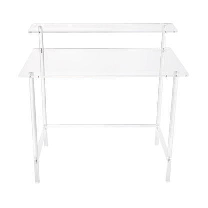 Acrylic Desk 2-Tier Computer Desk Home Office Clear Desk 31.5*19.69*34.65in Writing Table Vanity Desk Study Desk