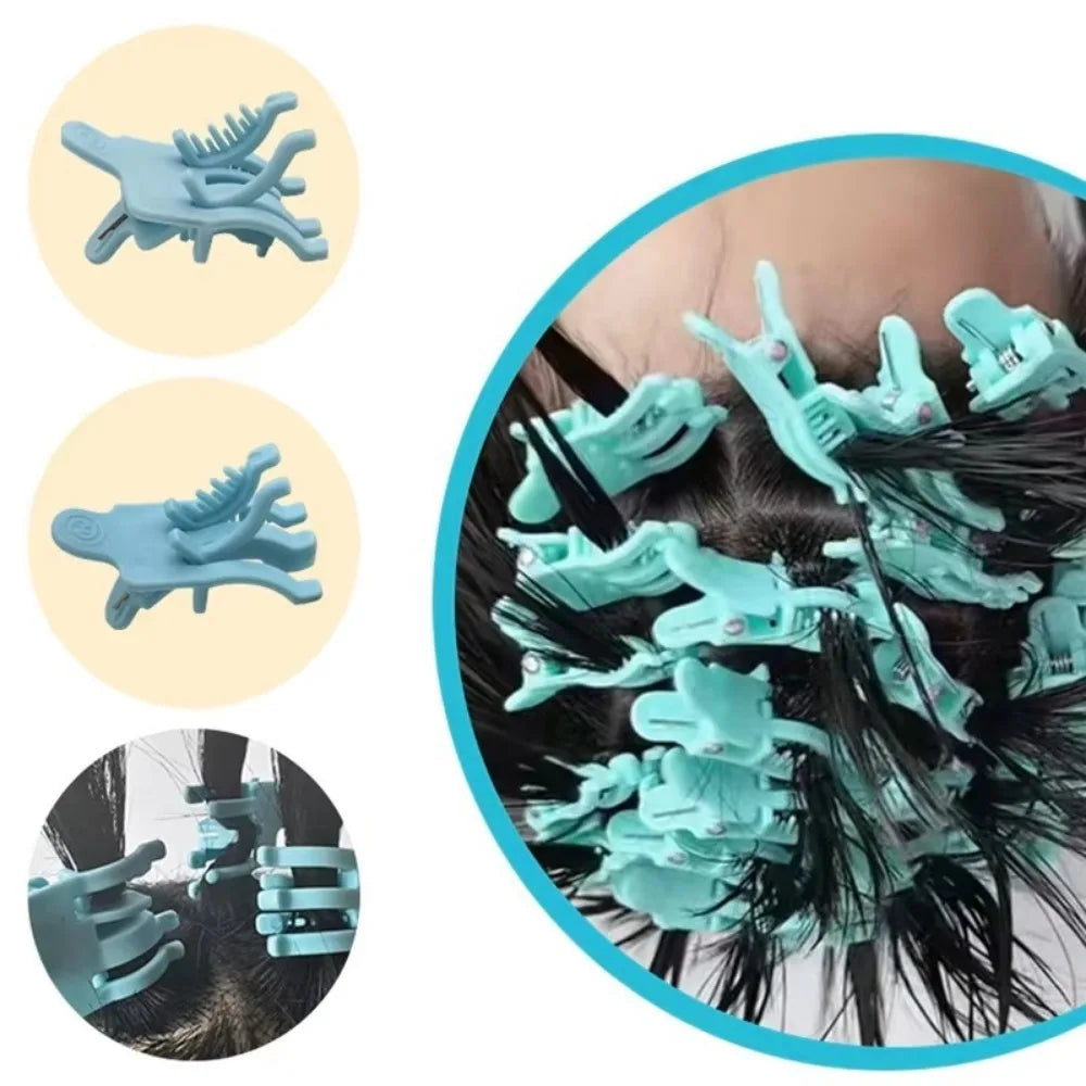 10Pcs New S/L Perm Hair Clip Reusable Hair Curl Barbershop Hook Loop Hair Rollers Styling Clamps Men