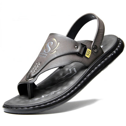 Sandals for Men High Quality Cow Leather Sandals Outdoor Casual Sport Sandals Anti Slip Beach Slippers for Men Summer Slippers