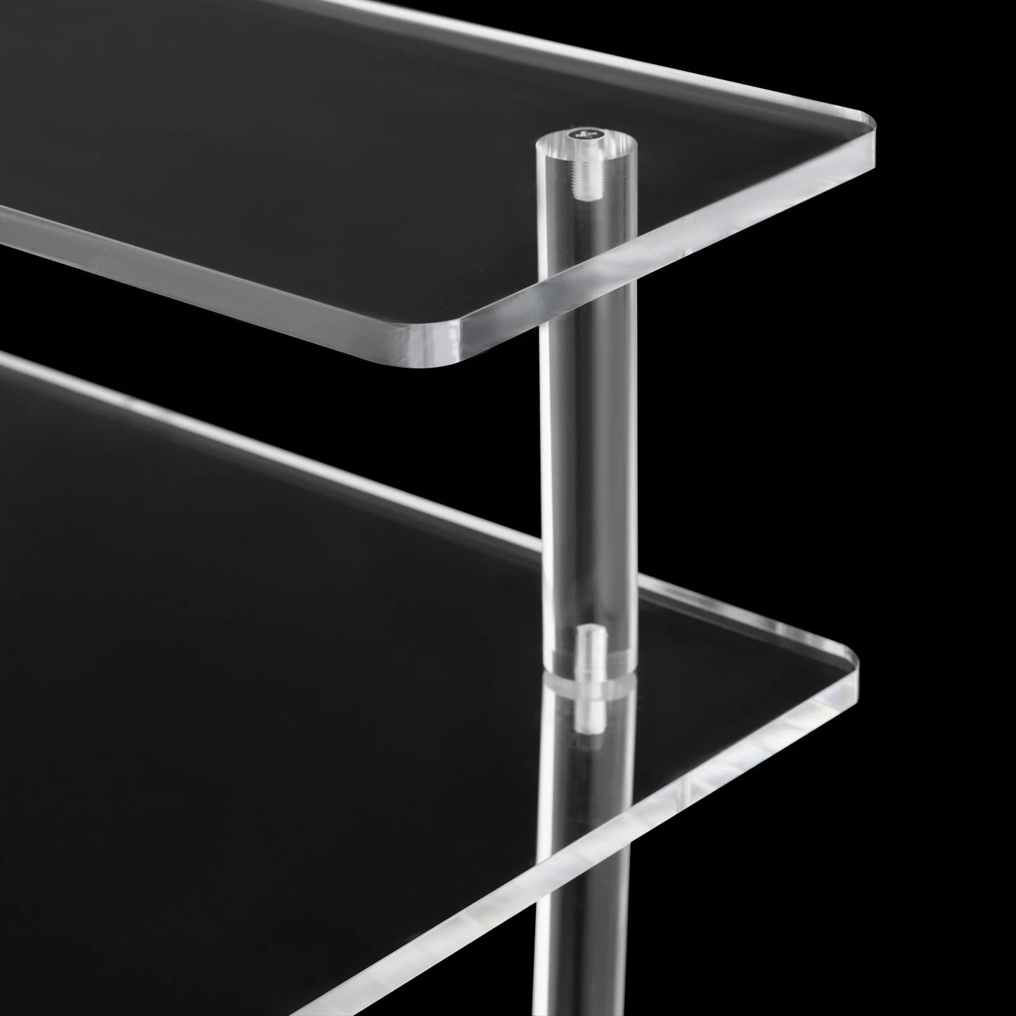 Acrylic Desk 2-Tier Computer Desk Home Office Clear Desk 31.5*19.69*34.65in Writing Table Vanity Desk Study Desk