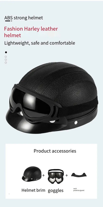 New style safety helmet motorcycle headgear all seasons universal for men and women, warm in autumn and winter,retro half helmet