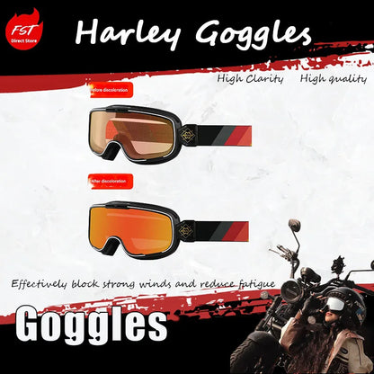 For Retro Anti-Fog Motorcycle Goggles Harley Windscreen Windproof Dustproof Riding Glasses for Motorbike