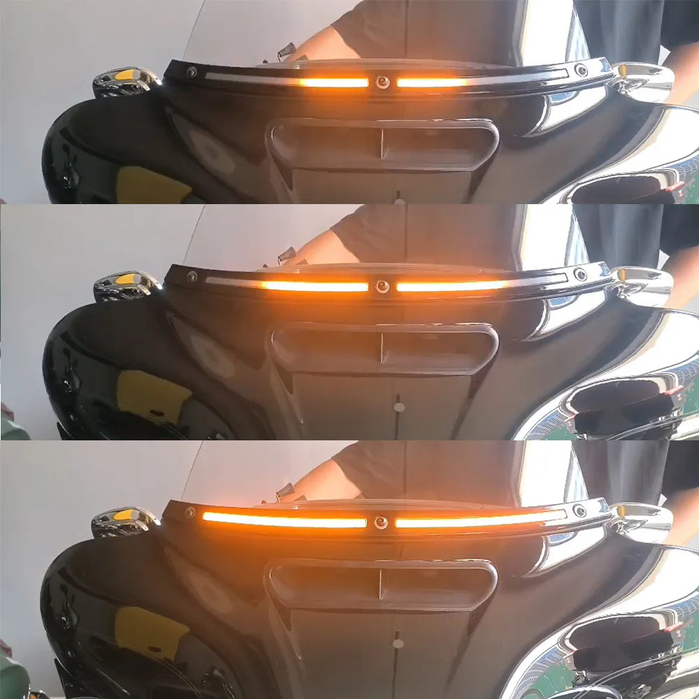 Motorcycle Windshield Trim Light With Gentle Grow For Harley Davidson Touring 2014-2023 Aluminum Alloy