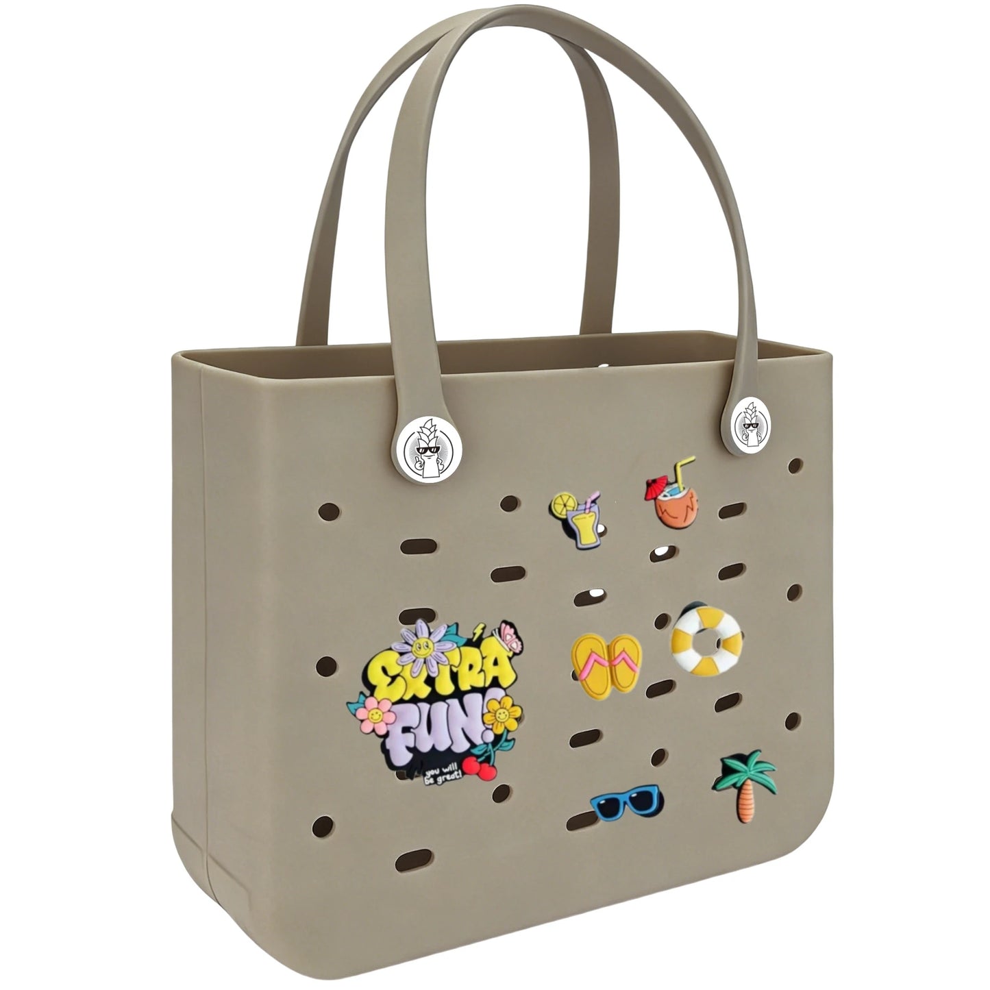 L Large Beach Bag EVA Rubber Waterproof Beach Travel Picnic Storage Basket Women's Shopping Handbag Hemp Bag Jelly Tote Bag