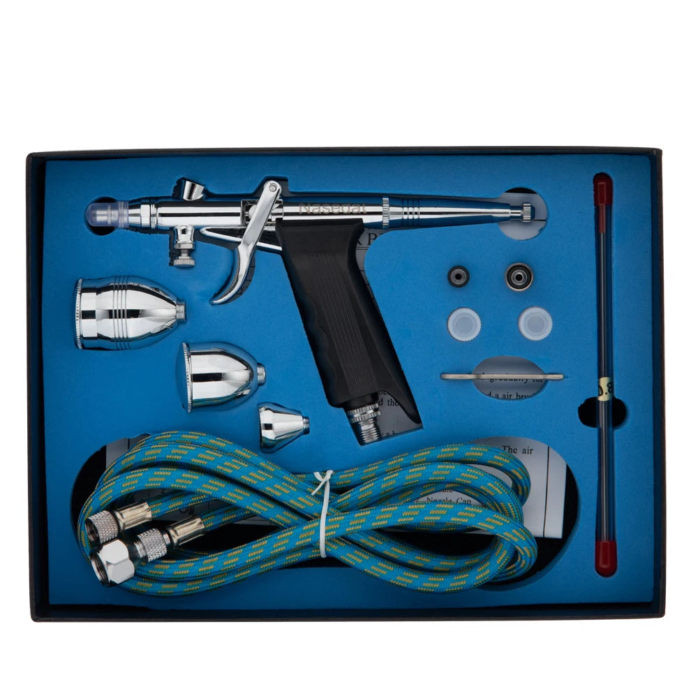Nasedal 0.3mm 0.5mm 0.8mm Double Action Airbrush Spray Gun 2cc 5cc 13cc for Gundam Model Painting Nail Art DIY Decor NT-116B