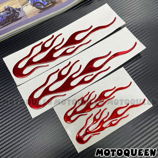 3D Flame Label Emblem Vintage Motorcycle Car Styling Gas Fuel Tank Pad Helmet Decoration Decals Stickers For Harley Motorbike