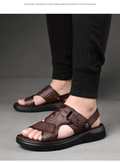 Men's Big Size Sandals Summer Classic Roman Slippers Comfortable Beach Outdoor Walking Shoes  Breathable Casual Slides