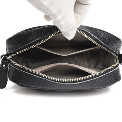 Genuine Leather Handbag For Women Crossbody Bag For Daily Commute Multi Compartment Zipper Shoulder Bag