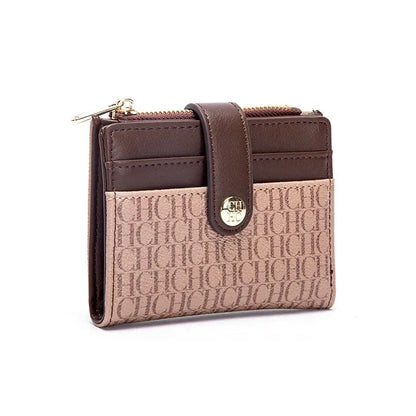 Luxury Brand Classic Retro Square Design Card Case Fashion Button Classic Folding Money Clip Compact Lightweight Luxury Women
