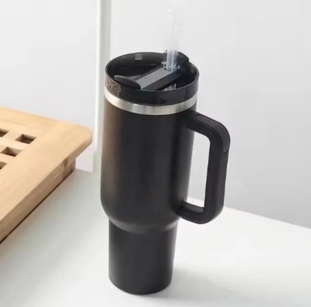 40oz Tumbler withLOGO Handle Lid Straw Stainless Steel Vacuum Insulated Quengher H2.0 Thermos Cup Silicone Boot for Stanleys