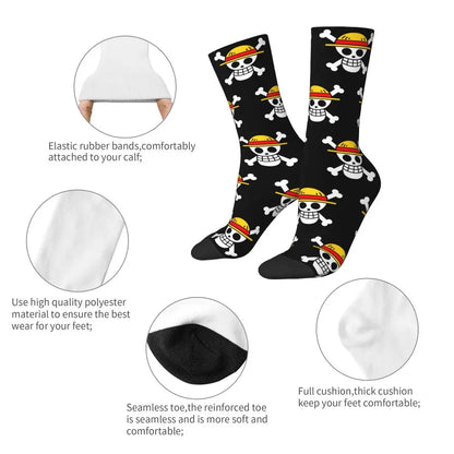 Fashion Men's Socks Harajuku Tony Tony Choppers Sock Luffys Zoros Trafalgar Law Anime Women's Socks Spring Summer Autumn Winter