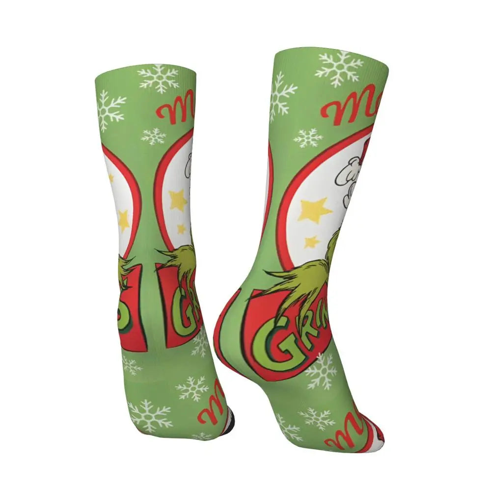 Cartoon Grinchh Xmas Socks Men's Women's Funny Happy Christmas Socks Hip Hop Spring Summer Autumn Winter Socks Gift