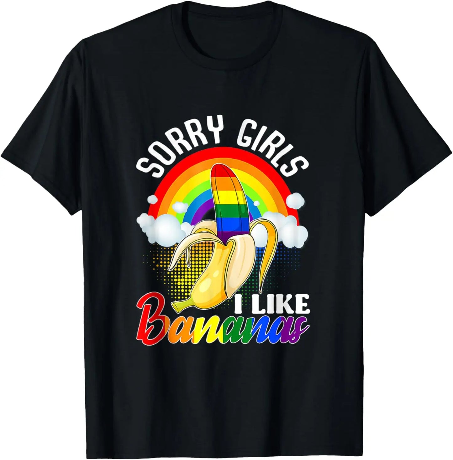 "Sorry Girl I Love Banana" Fun LGBTQ Gay Pride T-shirts Men Short Sleeve Fashion Streetwear Tshirts