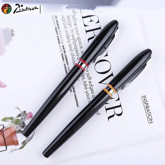 Picasso 907 High Quality Luxurious Montmartre Metal Black Iridium 0.5mm Point Pen with Yellow/Red Ring,Original Box Option