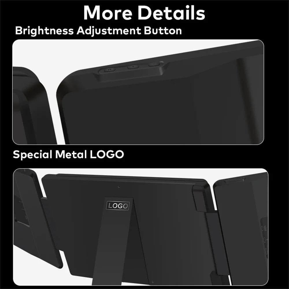 Rospider 15.6 Inch Dual Screen Extender Display FHD IPS Triple Expandable Monitor High Definition for Laptop Productivity