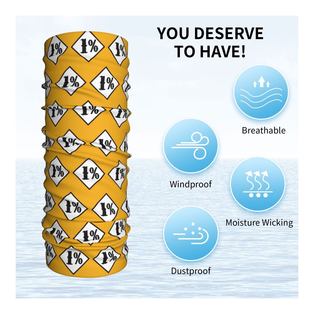 Custom 1 Percenter Essential Sons Bandana Neck Gaiter for Ski Camping Men Women Wrap Scarf TV Show Anarchy Headband Warmer