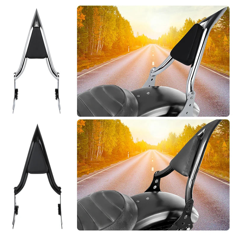 Motorcycle Rear Passenger Sissy Bar Backrest with Cushion Pad Detachable For Harley Sportster XL 1200 883 72 48 Iron 2004-2022