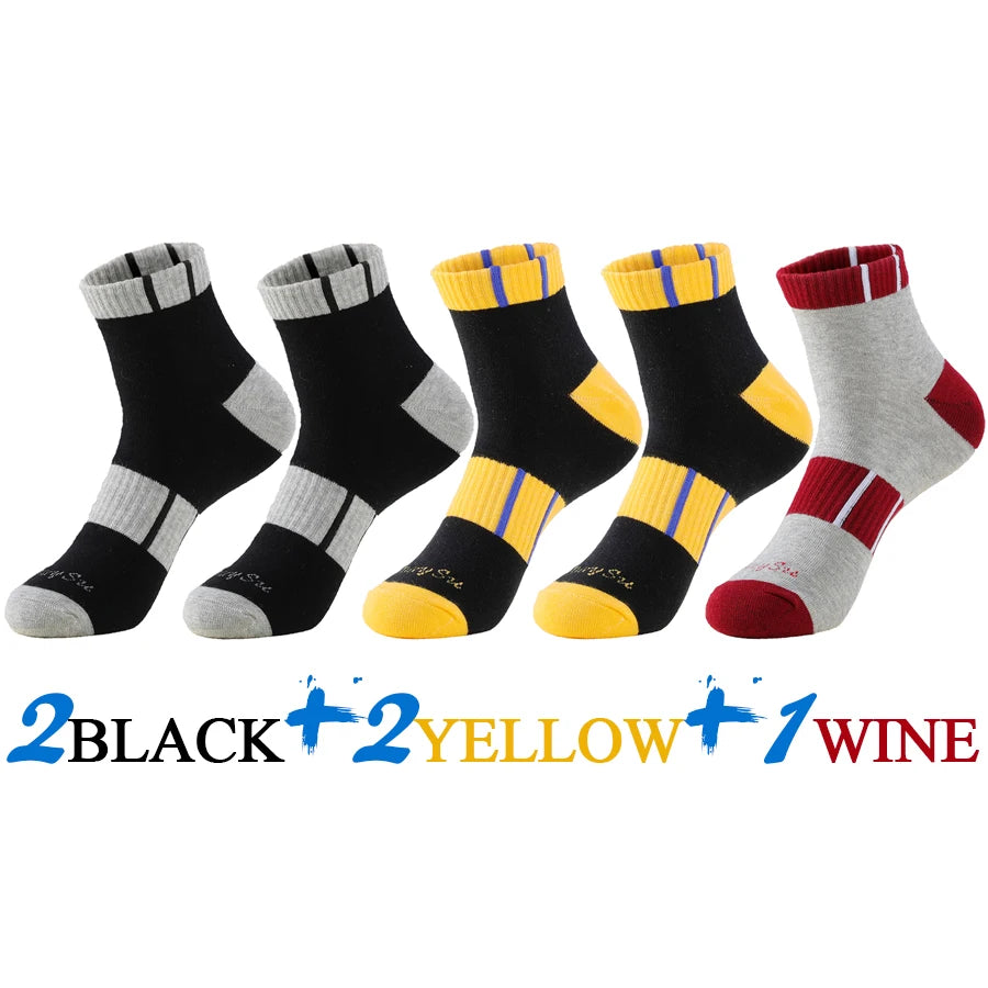 5 Pairs/Lot Mens Running Socks Casual Outdoor Sports Cotton Orange Red Stripes Compression Black 15 Styles Travel Hot Sale 2024