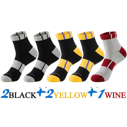 5 Pairs/Lot Mens Running Socks Casual Outdoor Sports Cotton Orange Red Stripes Compression Black 15 Styles Travel Hot Sale 2024