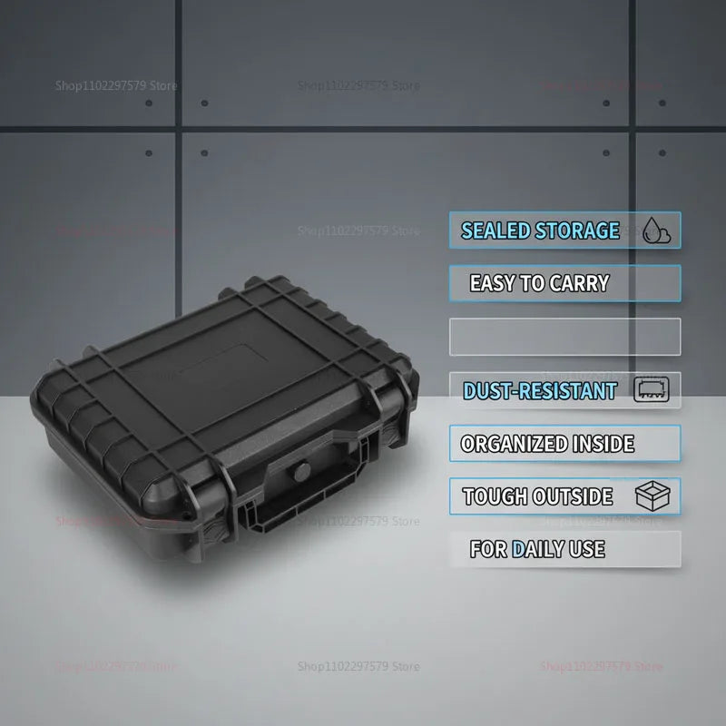 Portable Hard Tool Box With Pre-Cut Foam Storage Box, Shockproof, Pressure Reducing, Dustproof, Suitable For Home/Outdoor Use.