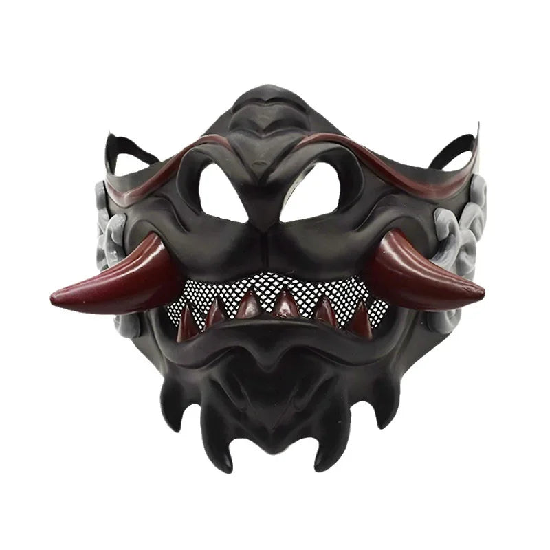 Halloween Japanse Samurai Oni Demon Masker Plastic Maskers Party Kostuum Rekwisieten Demon Samurai Cosplay Horror Prajna