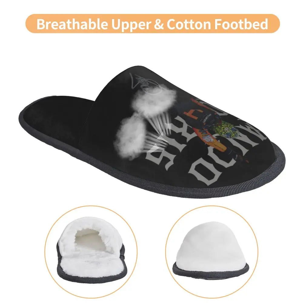 Custom British Lando Norris Racing Driver Guest Slippers for Spa Women House Slipper