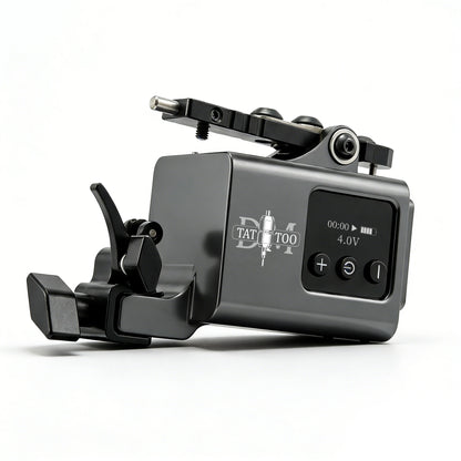 DM Wireless Rotary Tattoo Machine with Display Screen Coreless Motor Tattoo Gun Kit With 30MM Self-locking Stainless Steel Grip