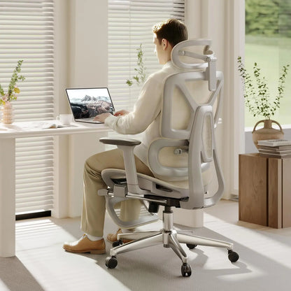 ErgoX Premium Ergonomic Office Chair with Footrest- Adjustable 3D Armrests, Dynamic Lumbar Support, Recline & Tilt, Customized